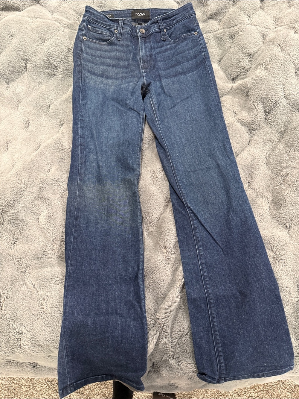 Haala Women's Dark Blue Bootcut Jeans - Classic Stretch Denim